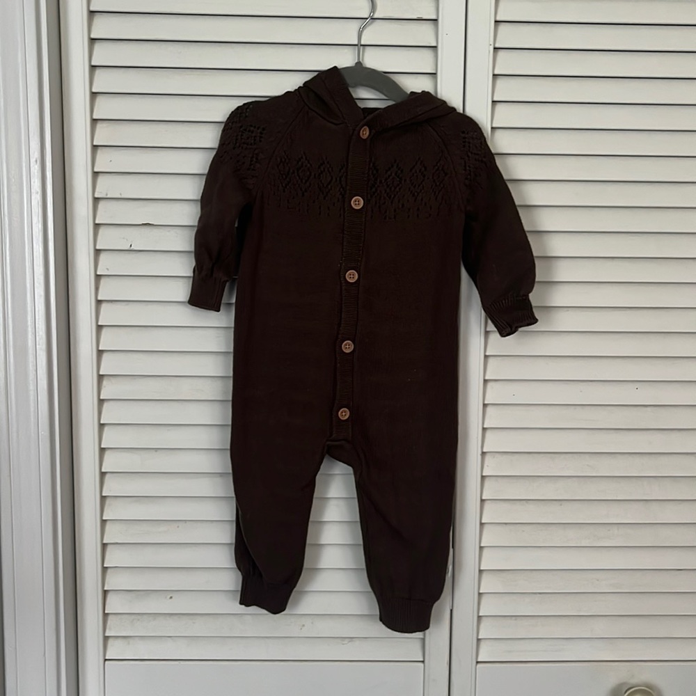 Little Planet by carters brown knit romper